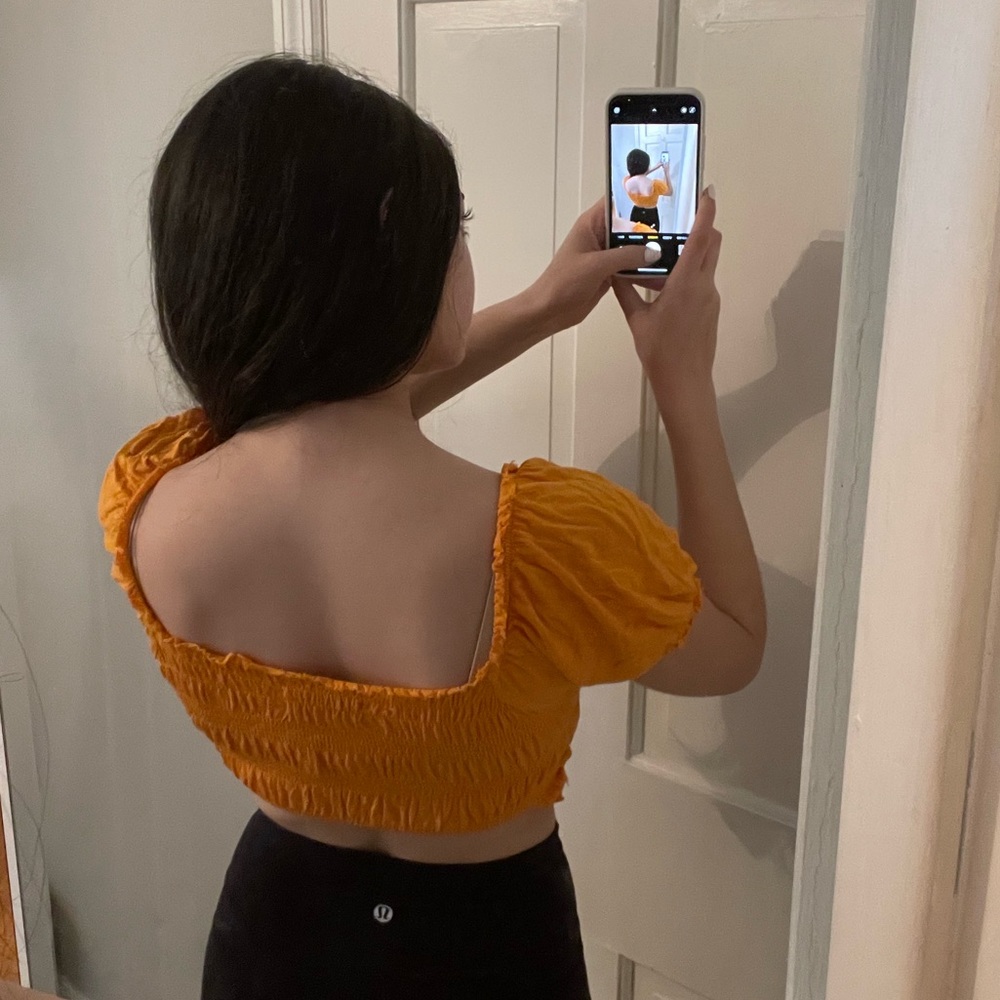 Orange Ruched Top - Picture 2 of 6